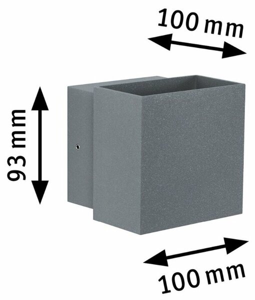 Paulmann nástěnné svítidlo LED Cybo hranaté 2x3W šedá 100x100mm 180.02 P 18002