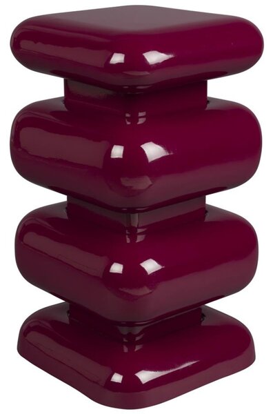 Dutchbone Bordově červený kovový odkládací stolek STUBBY 49 cm