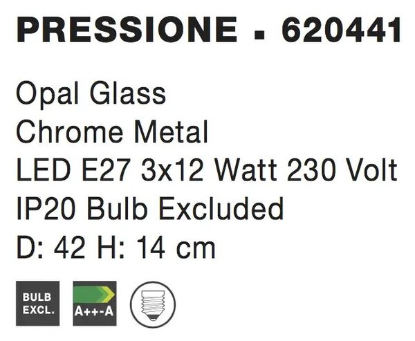Designové stropní svítidlo Pressione 42 bílé – Bílá