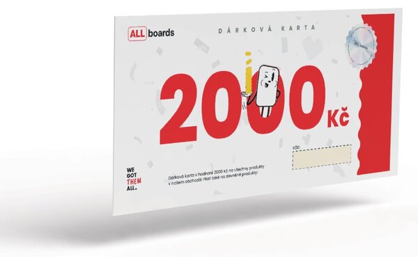 Dárková karta ALLboards v hodnotě 2000 kč
