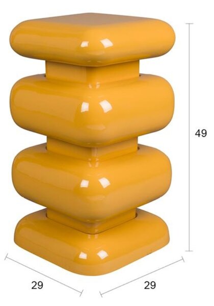 Dutchbone Žlutý kovový odkládací stolek STUBBY 49 cm