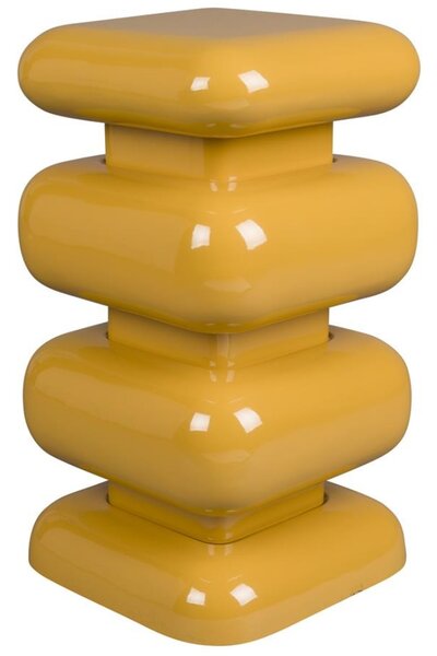 Dutchbone Žlutý kovový odkládací stolek STUBBY 49 cm