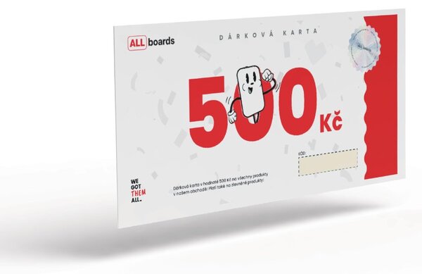 Dárková karta ALLboards v hodnotě 500 kč