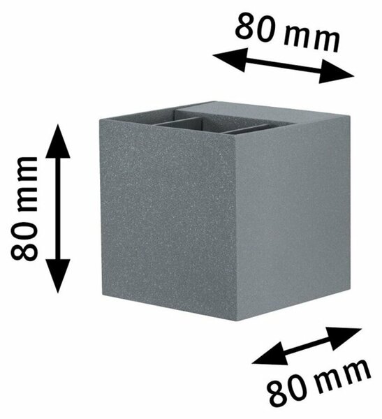 Paulmann nástěnné svítidlo LED Cybo hranaté 2x3W šedá 80x80mm 180.00 P 18000