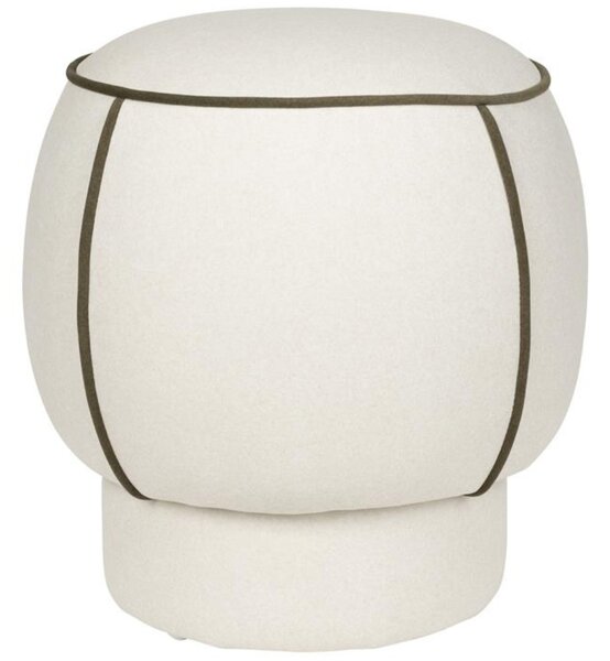 White Label Bílý čalouněný taburet MARINA 48 cm