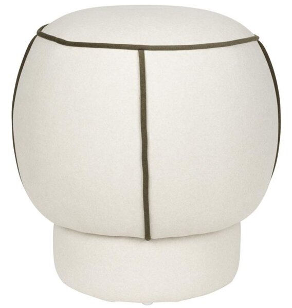 White Label Bílý čalouněný taburet MARINA 48 cm