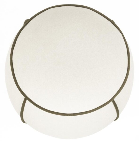 White Label Bílý čalouněný taburet MARINA 48 cm