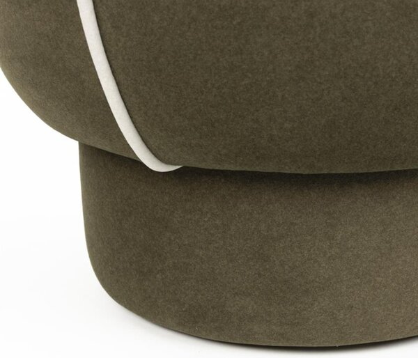 White Label Zelený čalouněný taburet MARINA 48 cm