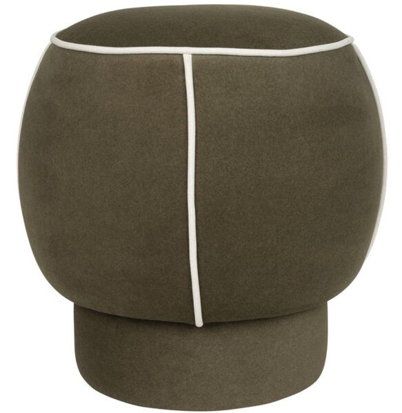 White Label Zelený čalouněný taburet MARINA 48 cm