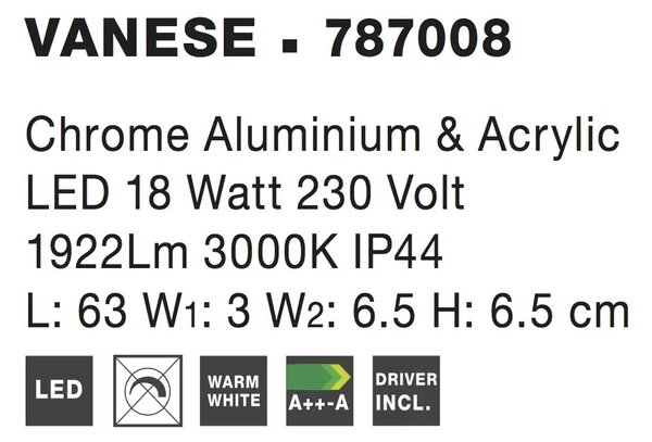 LED nástěnné svítidlo Vanese 63 – Šedá (787008)