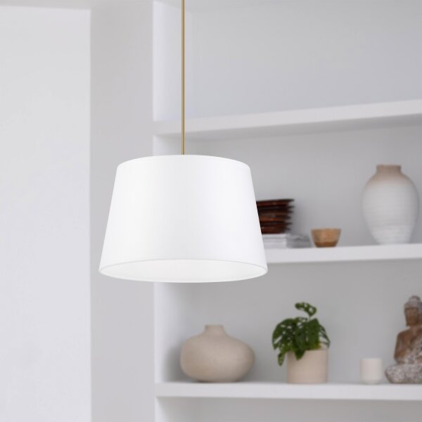 Lustr na lanku AIDA 1xE27/60W/230V pr. 25 cm dub/hnědá/bílá