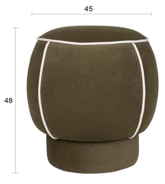 White Label Zelený čalouněný taburet MARINA 48 cm