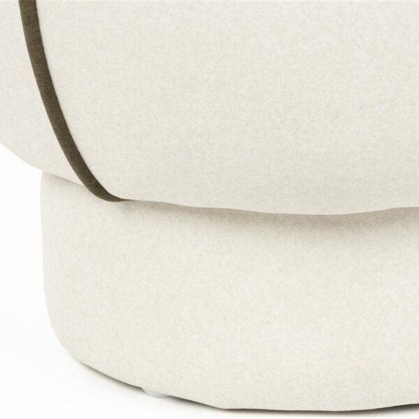 White Label Bílý čalouněný taburet MARINA 48 cm
