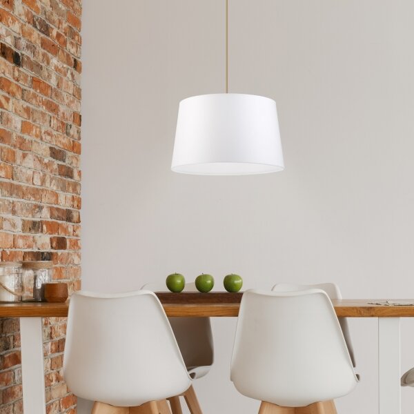 Lustr na lanku AIDA 1xE27/60W/230V pr. 35 cm dub/hnědá/bílá