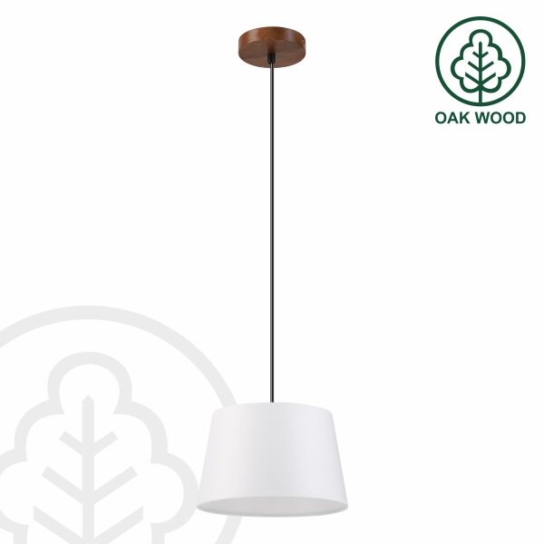 Lustr na lanku AIDA 1xE27/60W/230V pr. 25 cm dub/ořech/bílá