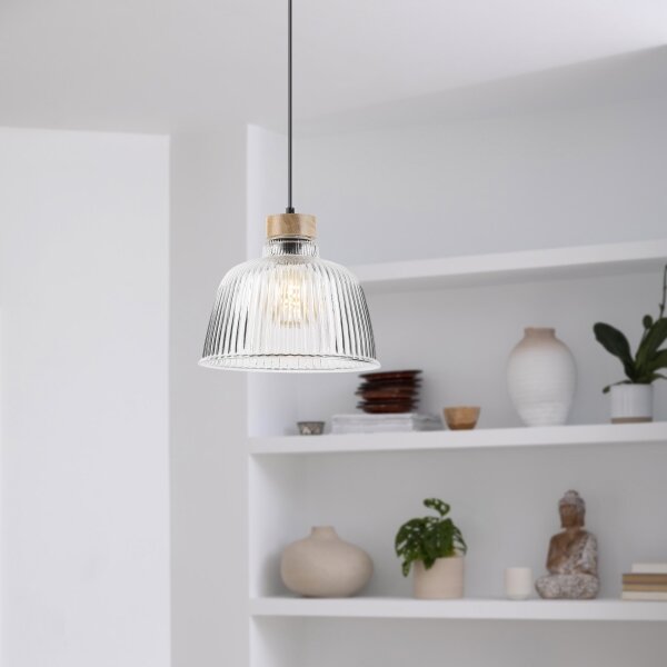 Lustr na lanku ASTA 1xE27/60W/230V pr. 28 cm dub