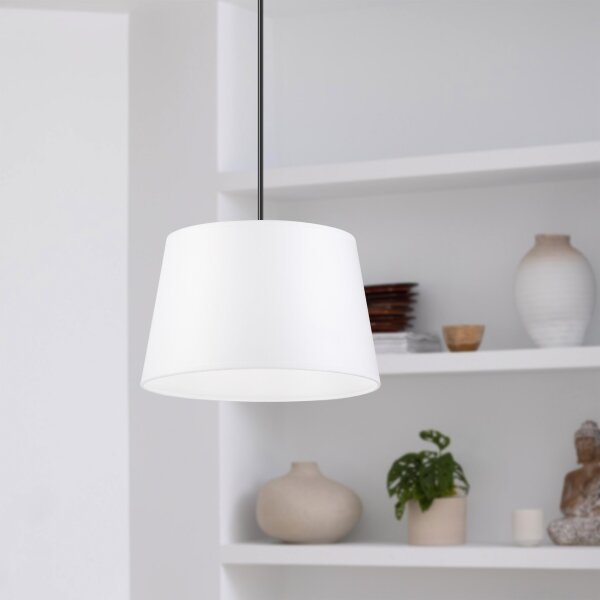 Lustr na lanku AIDA 1xE27/60W/230V pr. 25 cm dub/ořech/bílá