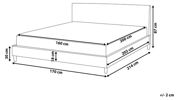 Postel Tkanina FITOU 160 x 200 cm Černá