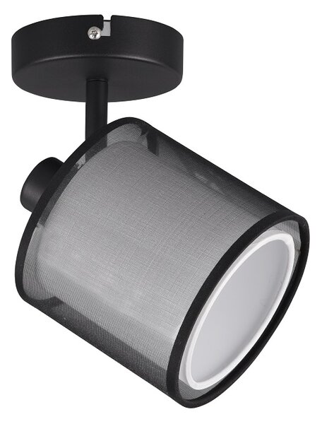 Trio Leuchten 811400132 BURTON - Nástěnná černá lampa s moderím stínidlem 1 x E14 (Moderní nástěnné svítidlo s naklápěcím stínidlem, bez vypínače)