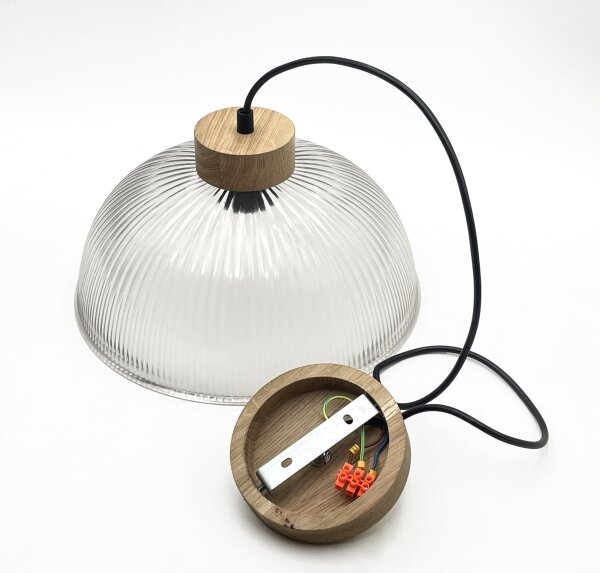 Lustr na lanku PIA 1xE27/60W/230V pr. 30 cm dub