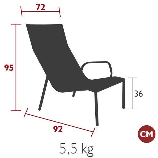 Fermob Světle šedé zahradní lounge křeslo Cadiz