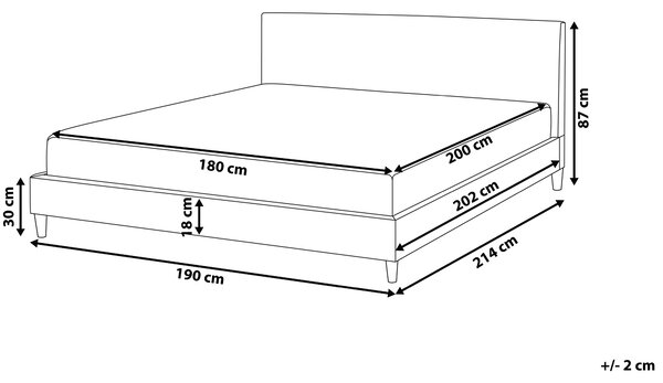 Postel Tkanina FITOU 180 x 200 cm Světle šedá