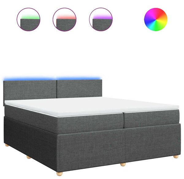 Box spring postel s matrací tmavě šedá 200x200 cm textil 3289857