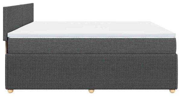 Box spring postel s matrací tmavě šedá 200x200 cm textil 3289857