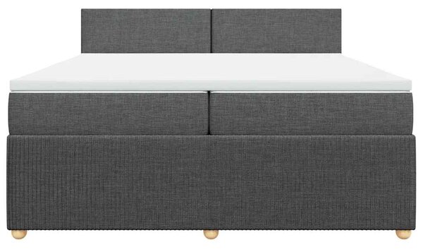 Box spring postel s matrací tmavě šedá 200x200 cm textil 3289857
