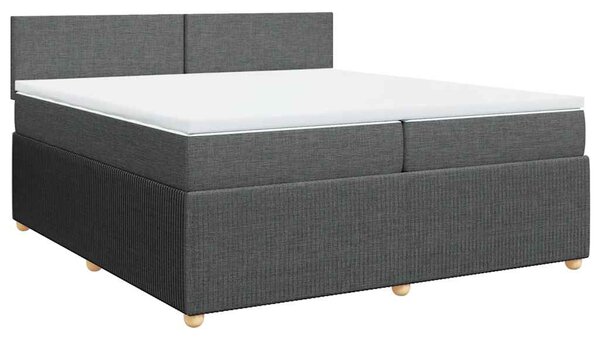 Box spring postel s matrací tmavě šedá 200x200 cm textil 3289857