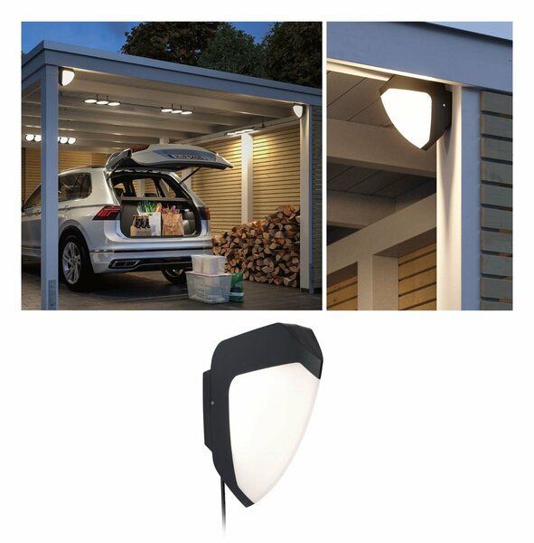 PAULMANN Park + Light LED venkovní nástěnné svítidlo Ikosea IP44 50x203mm 3000K 5,6W 12V antracit umělá hmota