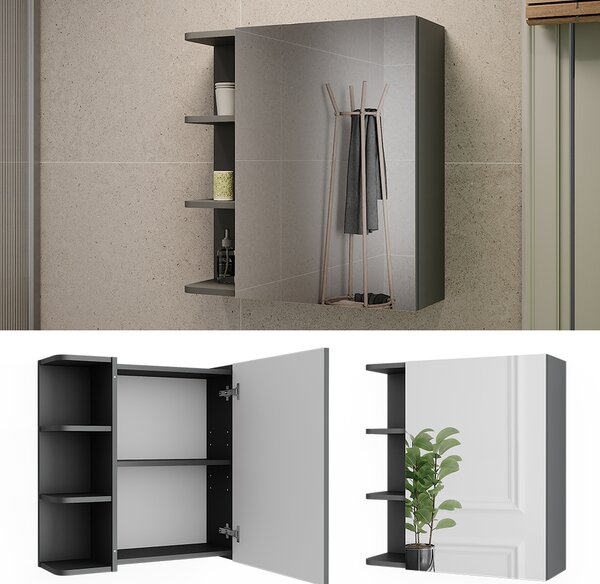 Zrcadlová skříňka Vicco Fynn Antracit 62 x 64 cm, Model 54356