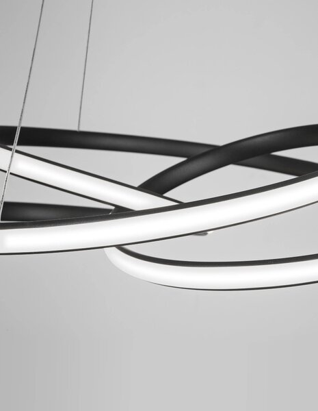 LED lustr Menton 52 černé – Černá