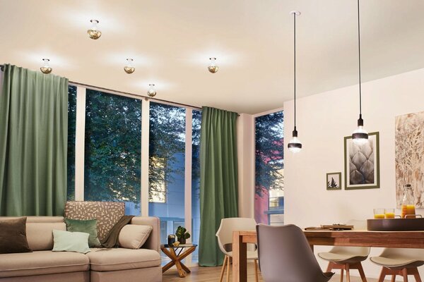 PAULMANN LED Globe 6,5 W E27 kruhové zrcadlo černá mat teplá bílá stmívatelné 286.82