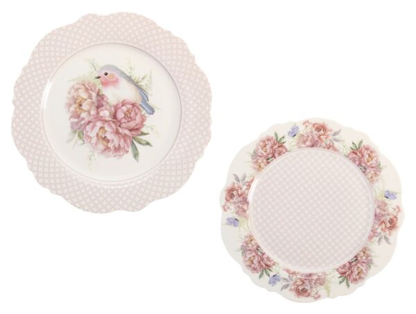 Sada dvou porcelánových talířů Pivoňky 20 cm