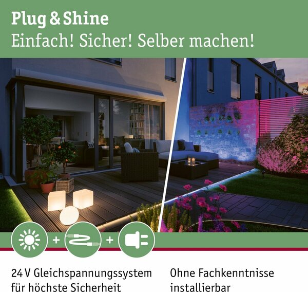 Paulmann Plug&Shine zemní svítidlo Floor Mini IP65 3000K 2,5W 24V stříbrná 939.51 P 93951