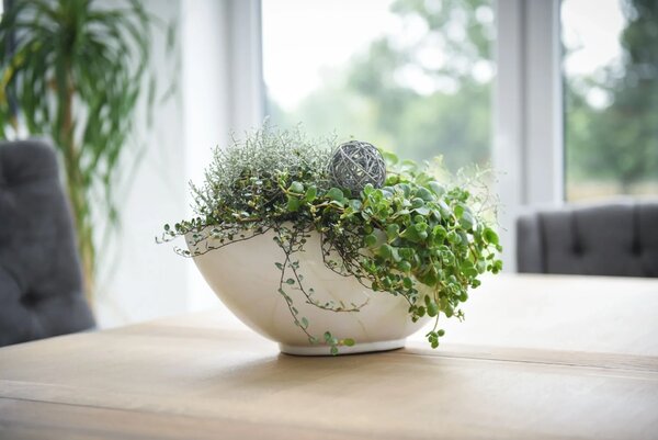 Mísa na květiny MONDANA, sklolaminát, šířka 39 cm, bílá