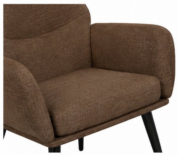 Relaxační křeslo, odpočinkové, dřevo/kov/textil, 96x68x79 cm, nohy černé/taupe, Dekorino KR20260062