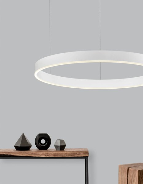 LED lustr Motif 80 bílé stmívatelné – Bílá