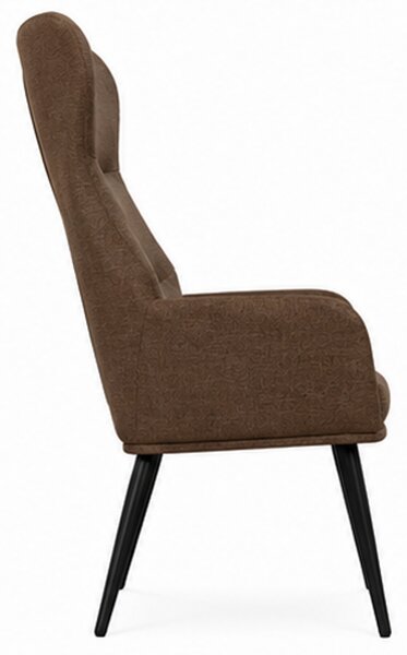 Relaxační křeslo, odpočinkové, dřevo/kov/textil, 96x68x79 cm, nohy černé/taupe, Dekorino KR20260062