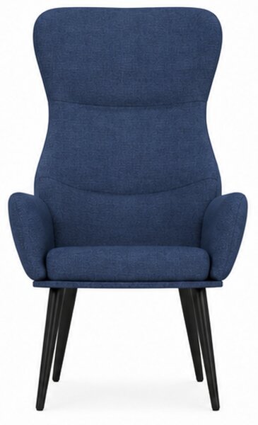 Relaxační křeslo, odpočinkové, dřevo/kov/textil, 96x68x79 cm, nohy černé/modrá, Dekorino KR20260058