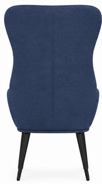 Relaxační křeslo, odpočinkové, dřevo/kov/textil, 96x68x79 cm, nohy černé/modrá, Dekorino KR20260058