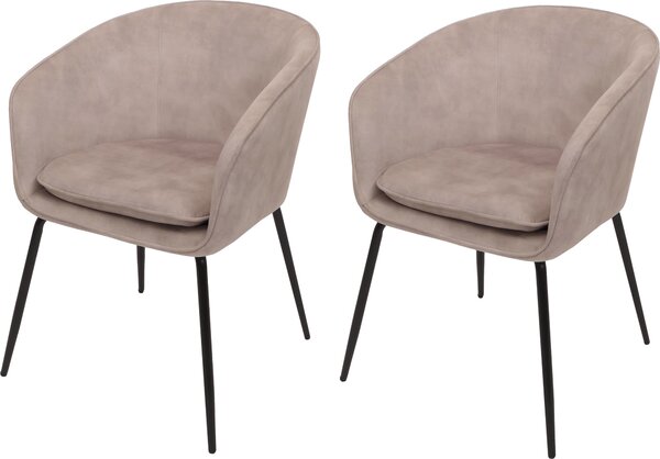 Sada 2 jídelních židlí HWC-O28, kuchyňská židle čalouněná židle, látka/textil (340g/m²) kov taupe