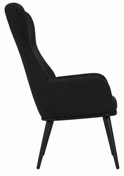 Relaxační křeslo, odpočinkové, dřevo/kov/textil, 96x68x79 cm, nohy černé/černá, Dekorino KR20260060