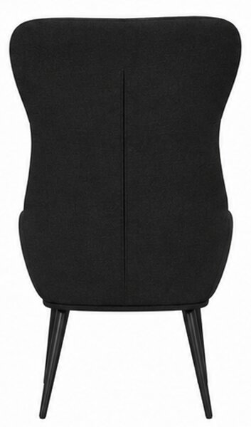 Relaxační křeslo, odpočinkové, dřevo/kov/textil, 96x68x79 cm, nohy černé/černá, Dekorino KR20260060