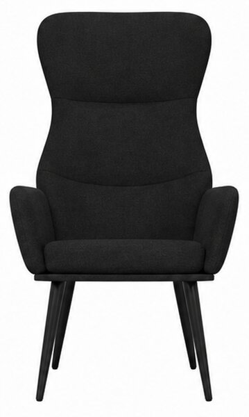 Relaxační křeslo, odpočinkové, dřevo/kov/textil, 96x68x79 cm, nohy černé/černá, Dekorino KR20260060