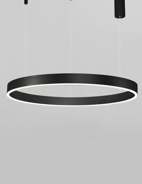 LED lustr Motif 80 černé stmívatelné – Černá