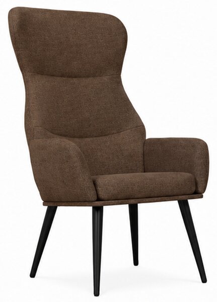 Relaxační křeslo, odpočinkové, dřevo/kov/textil, 96x68x79 cm, nohy černé/taupe, Dekorino KR20260062