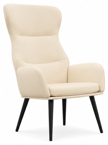 Relaxační křeslo, odpočinkové, dřevo/kov/textil, 96x68x79 cm, nohy černé/krémová, Dekorino KR20260057