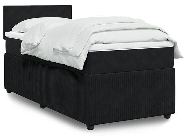Box spring postel s matrací černá 80 x 200 cm samet 3289886